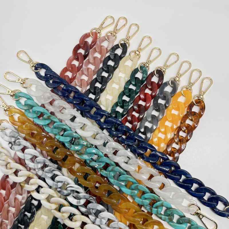 バッグ 付け替え ストラップ アクリル樹脂 フィッシュボーン 太め おしゃれ 軽量 22色 豊富なカラー 斜..