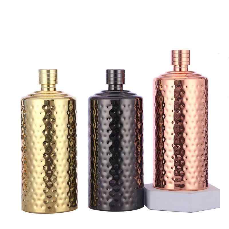 携帯用フラスコ 業務用 304ステンレス製 スキットル レザーケース付き 500ml 大容量 円柱型 極厚 錆びにくい アウトドア キャンプ 釣り 登山 旅行 おしゃれ シンプル スタイリッシュ 酒器