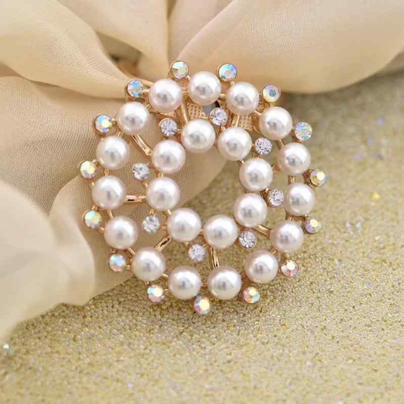ブローチ レディース スカーフクリップ パール パール 多機能 2WAY 高級感 個性的デザイン ウエストマ..