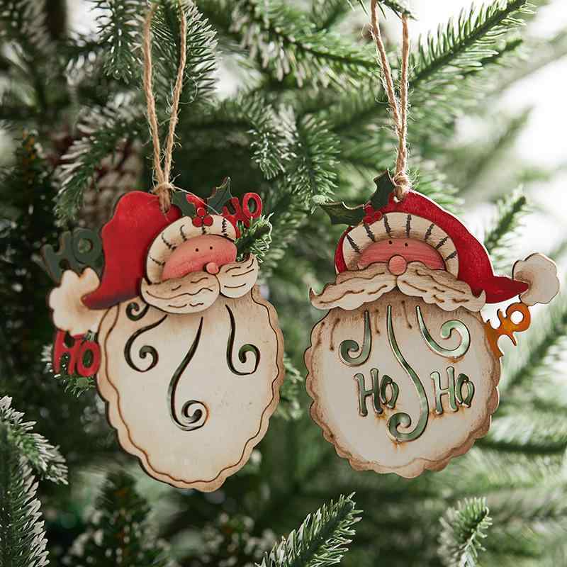 クリスマスオーナメント 木製 手描き サンタクロース 10cm 吊り下げ 飾り ツリーデコレーション おしゃれ かわいい インテリア雑貨