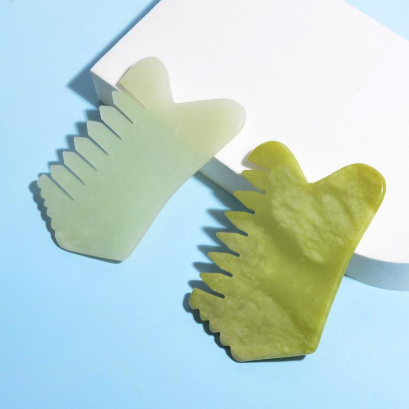 コーム 岫岩玉 天然石 なめらかな肌触り 頭皮マッサージ 美顔 粗目 ヘルスケア スカルプケア ヘッドス..