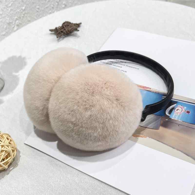 イヤーマフ レディース 伸縮式 サイズ調整可能 レッキスラビットファー 耳当て 保温 防寒 ふわふわ 冬物 無地 カジュアル シンプル 学生用 お出かけ 通勤 通学(x2)