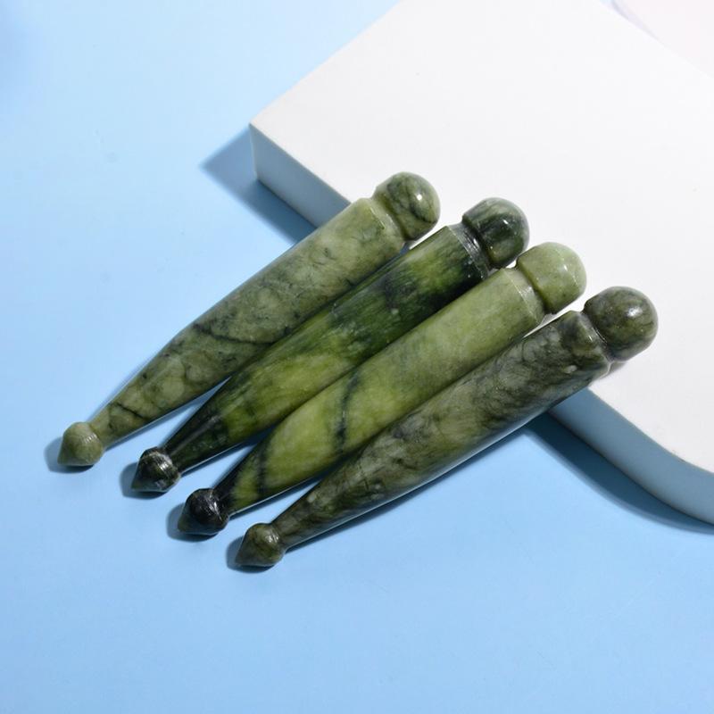 点穴棒 緑鳳玉 天然石製 ツボ押し 指圧 血行促進 リラックス 全身マッサージ 疲労回復 肩こり 首こり 足裏 腰 美容 健康器具 冷感ストーン 持ち運び 自宅...