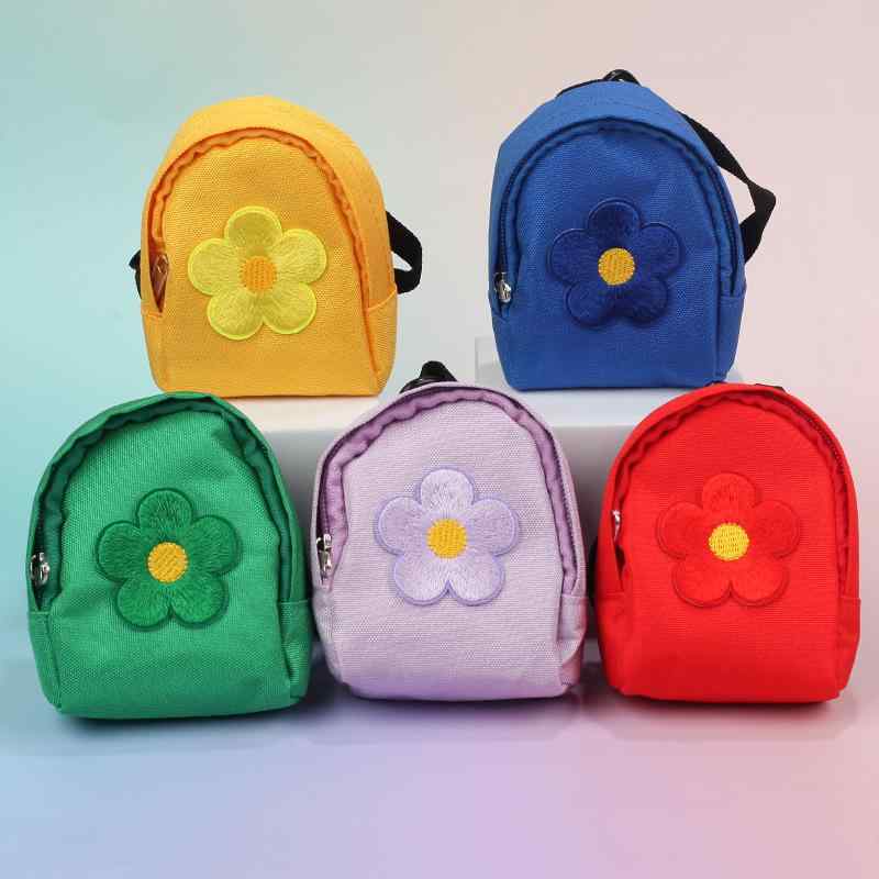 小銭入れ 男女兼用 イヤホンポーチ キャンバス ふわふわ かわいい キュート 刺繍 ひまわり 向日葵 ミニバッグ 小物入れ 万能 デイリーユース コインケース カラフル