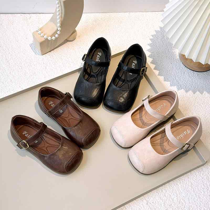 キッズ靴 女の子 ベビー 滑り止め 耐摩耗 ソフトソール マジックテープ レザー調 ローカット プリンセスデザイン レトロ 春秋 ブラウン アイボリー ブラック シルバー 1歳 2歳 3歳 4歳 5歳 6歳