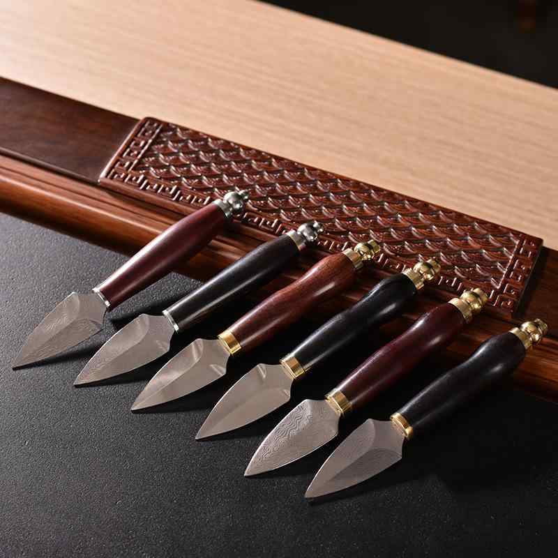 茶道具 新中式 モダン ダマスカス模様 鋼木 銅木 紫光檀 紅檀製 5点セット 中国茶器 お点前 プーアル茶..