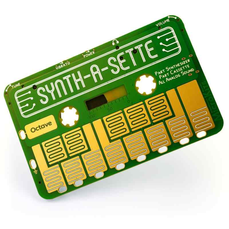 MicroKits Synth-a-Sette | 신서 세트 | 포켓 크기 | 아날로그 신디사이저 | 음악 가제트 | 바나나에서 연주 할 수있는 전자 악기 키트
