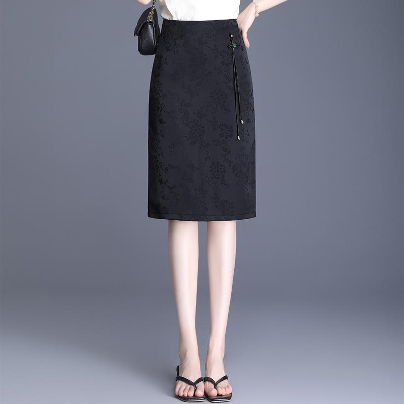 スカート レディース 着痩せ効果 スタイルアップ ジャガード織り タイト ペンシルスカート エレガント 上品 きれいめ 通勤 オフィス ミ..