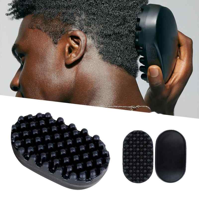 ヘアブラシ ドレッドヘア アフロヘア パーマ スタイリング 巻き髪 カール 美容室用 プラスチック ラバー製 ブラック コンパクト コーム