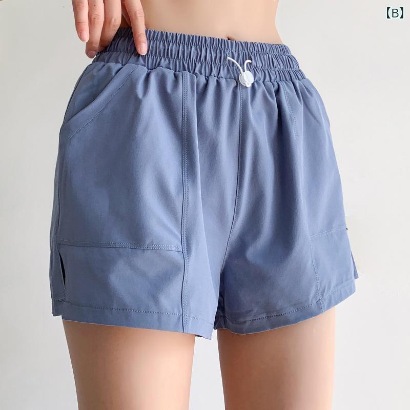 ショートパンツ レディース 吸汗速乾 ゆったり ドローストリング インナー付き 防...