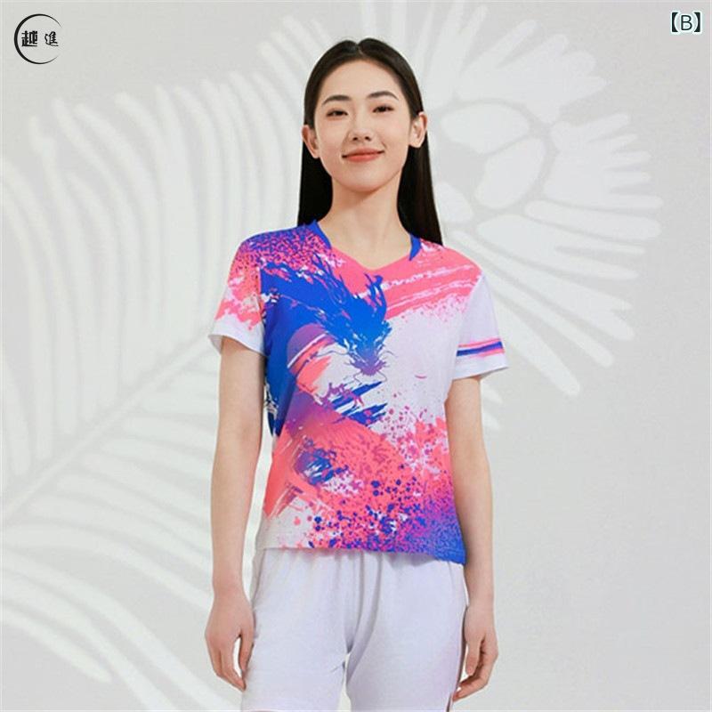 Tシャツ メンズ レディース セットアップ 半袖 Vネック 吸汗速乾 スポーツウェア ...