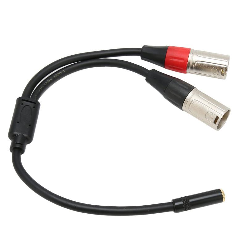 マイクケーブル 3.5mm 1/8 XLR ステレオケーブル 無酸素銅 二重シールド 高耐久性 安定したサウンド伝送 電話 mp3 ミキサー スピーカー 接続・3.5mm 1/8からXLR マイクケーブル・電話、mp3など3.5mmジャックを備えたデバイスをミキサーまたはスピーカーに接続・22 AWG 4N 無酸素銅と二重シールド・歪みと信号損失を軽減し、バック音の損失を最小限に抑制