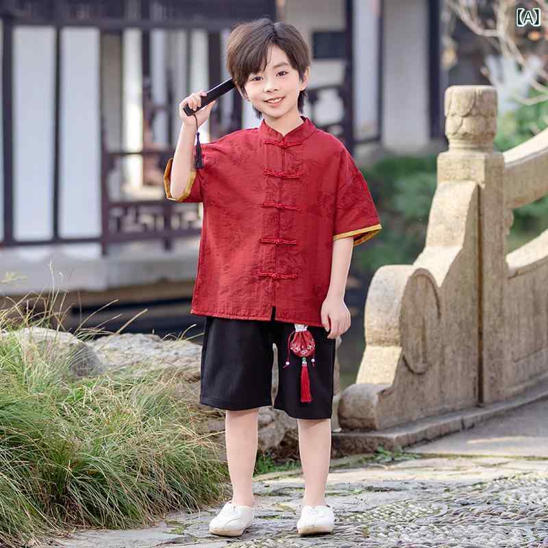 ・カテゴリ: 子供用唐装・民族衣装・スタイル: 中国風・柄: 動物・素材: ナイロン・素材の含有量: 95%・生地の特徴: 柔軟加工・セット内容: セットアップ・生地の厚さ: 薄手・性別: 男女兼用・カラー展開: 男児用、女児用・サイズ展開: 90cm、100cm、110cm、120cm、130cm、140cm、150cm、160cm・対象年齢: 3〜8歳（身長100〜140cm目安）