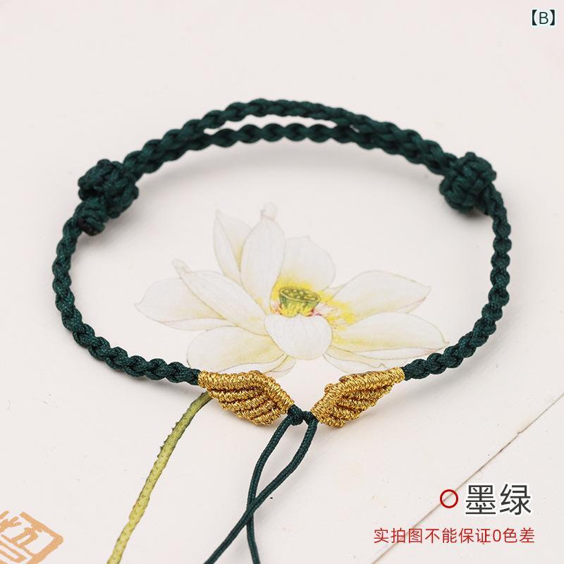 ブレスレット レディース メンズ 手芸 編み紐 天使の羽 ペア お揃い ラッキーアイテム ハンドメイド 4本編み アクセサリーの商品画像 3