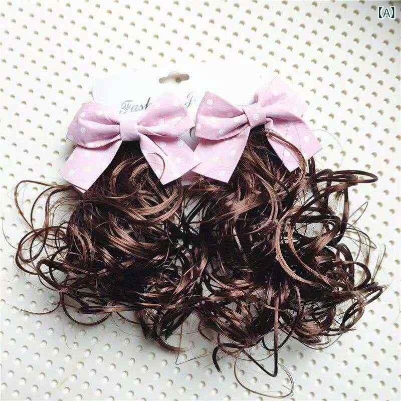 ヘアアクセサリー キッズ 女の子 ヘアピン ウィッグ 蝶結び ツインテール かわいい お姫様 風 リボン - 2