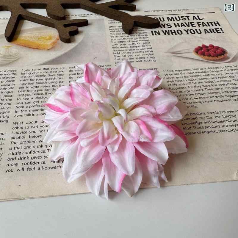 造花 ダリア 花首 油絵風 フラワーヘッド アートフラワー DIY ハンドメイドパーツ ...