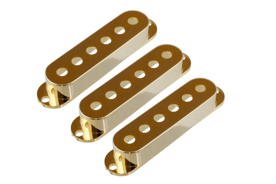 オールパーツ ALLPARTS PC-0406-002 Set of 3 Gold Pickup Covers for Stratocaster☆オールパーツ ALLPARTS 8209☆シングルコイル ピックアップ カバーセット ゴールド 3個セット