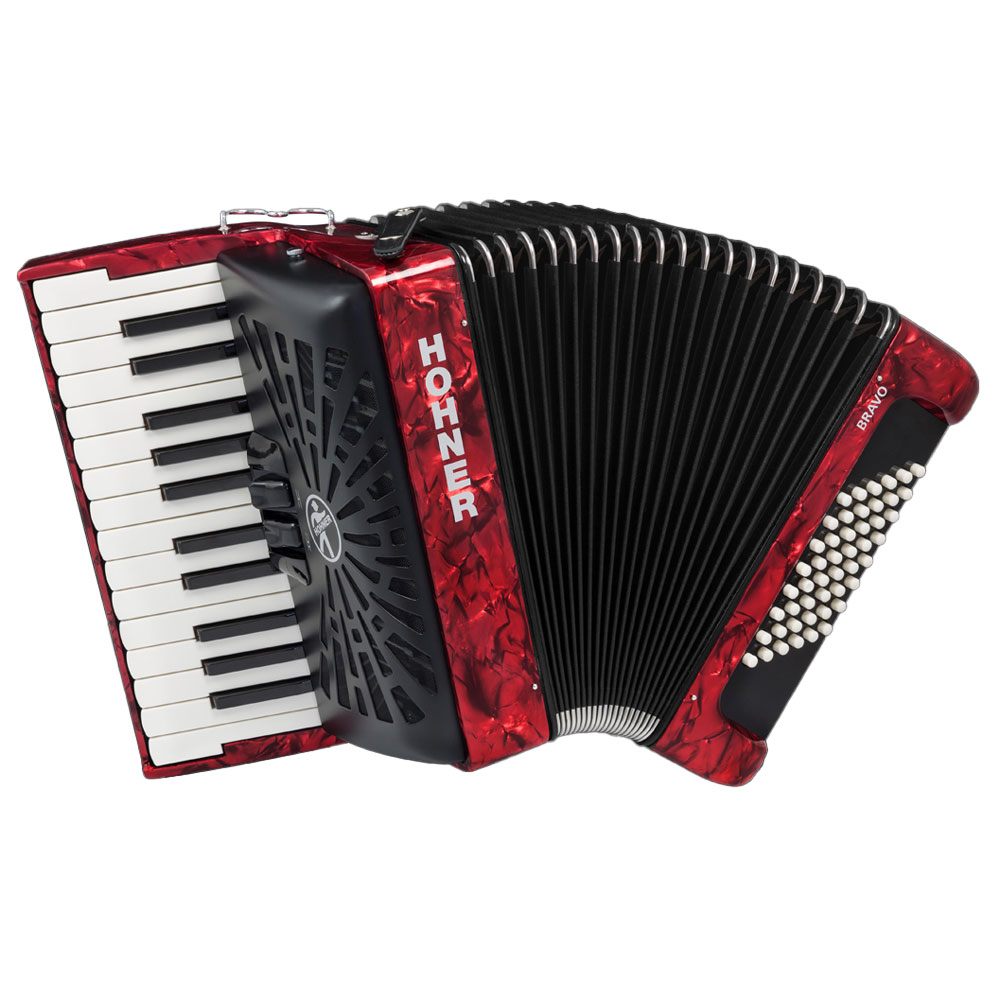 HOHNER クロマチック アコーディオン Bravo II 48 RED 小さくて初心者向け