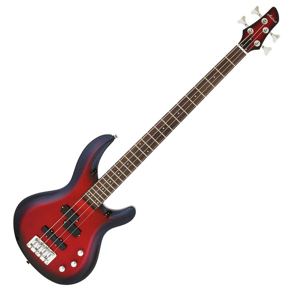 [IGB-STD MRS] コンパクトなボディで取り回しの良さが魅力のIGBシリーズ。 「IGB-STD」はPJ ピックアップレイアウトを採用。 2つのピックアップを組み合わせたサウンドバリエーションと、軽くバランスの良いボディによる演奏性の良さが特徴です。 Body：Basswood, Carved Top Neck：Maple 3P, Bolt-on Fingerboard：Rosewood Frets：24F Scale：864 mm Pickups：APPC-4, AJPC-4 Controls：Volume, Balancer, Tone Bridge：ABB-404 Hardware：Chrome Finish：MRS(Metallic Red Shade)