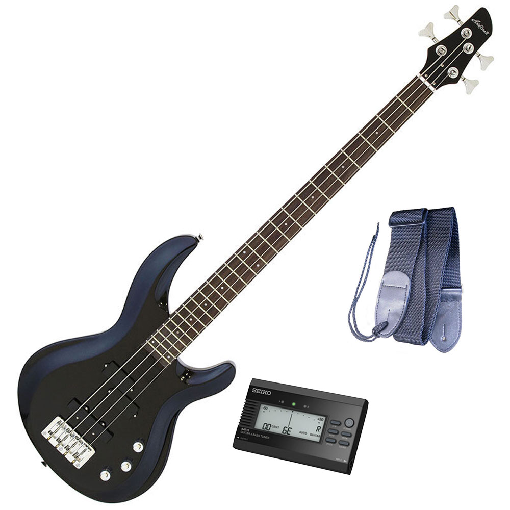アリア エレキベース AriaProII ベースギター IGB-STD MBK＋SEIKO SAT10B＋ギターストラップ