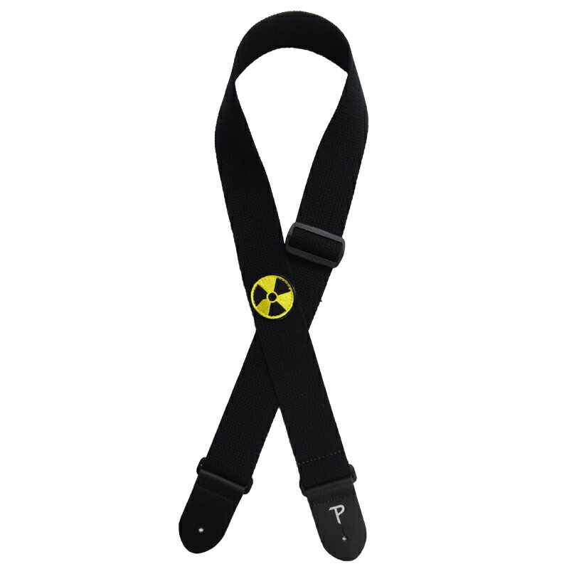 【ポイント5倍☆ブラックフライデー期間限定】ギターストラップ ギター用ストラップ Perris CWSPAT-6575 COTTON W/ RADIO ACTIVE SYMBOL PATCH/ペリーズ コットン