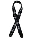 ギターストラップ ギター用ストラップ Perris Perri's LPCP-7023 2inch POLYESTER B&W CROSS