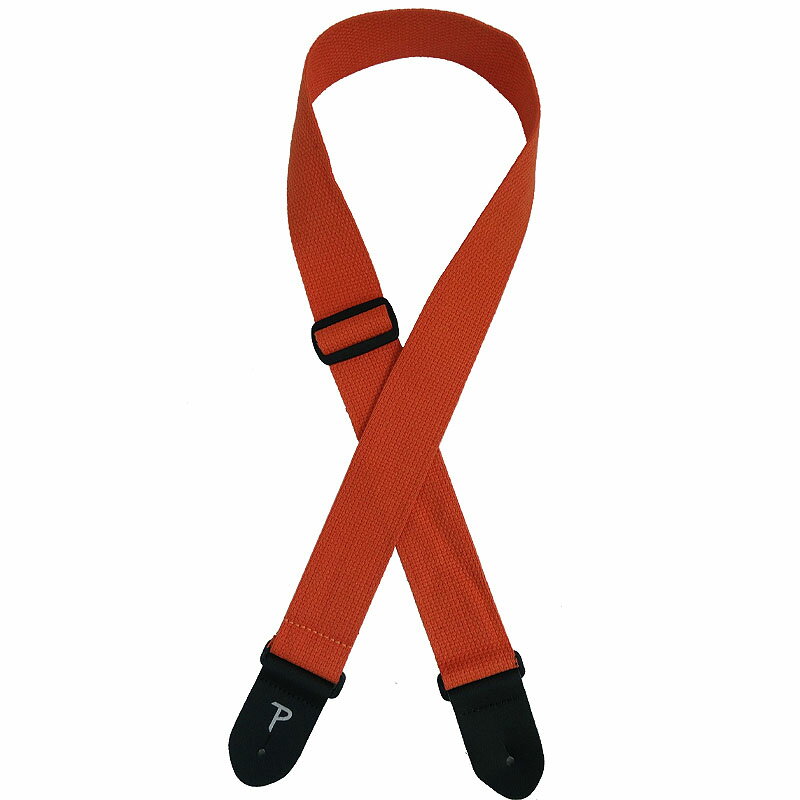 【ポイント5倍☆ブラックフライデー期間限定】Perri's ペリーズ ギターストラップ コットン生地 CWS20-1677 2inch ORG COTTON W LEATHER ENDS