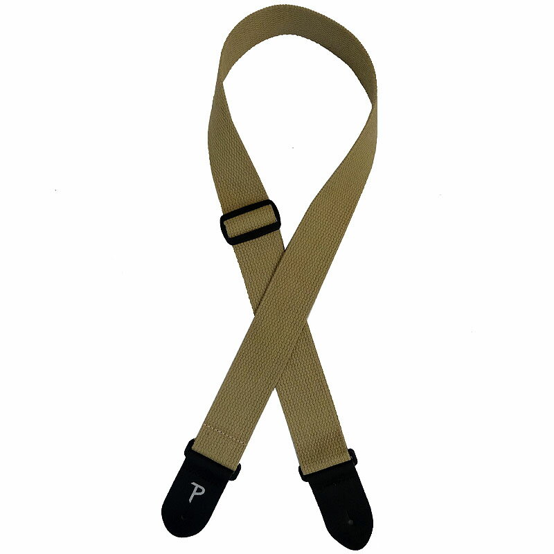 【ポイント5倍☆ブラックフライデー期間限定】Perri's ペリーズ ギターストラップ コットン生地 CWS20-1678 2inch TAN COTTON W LEATHER ENDS