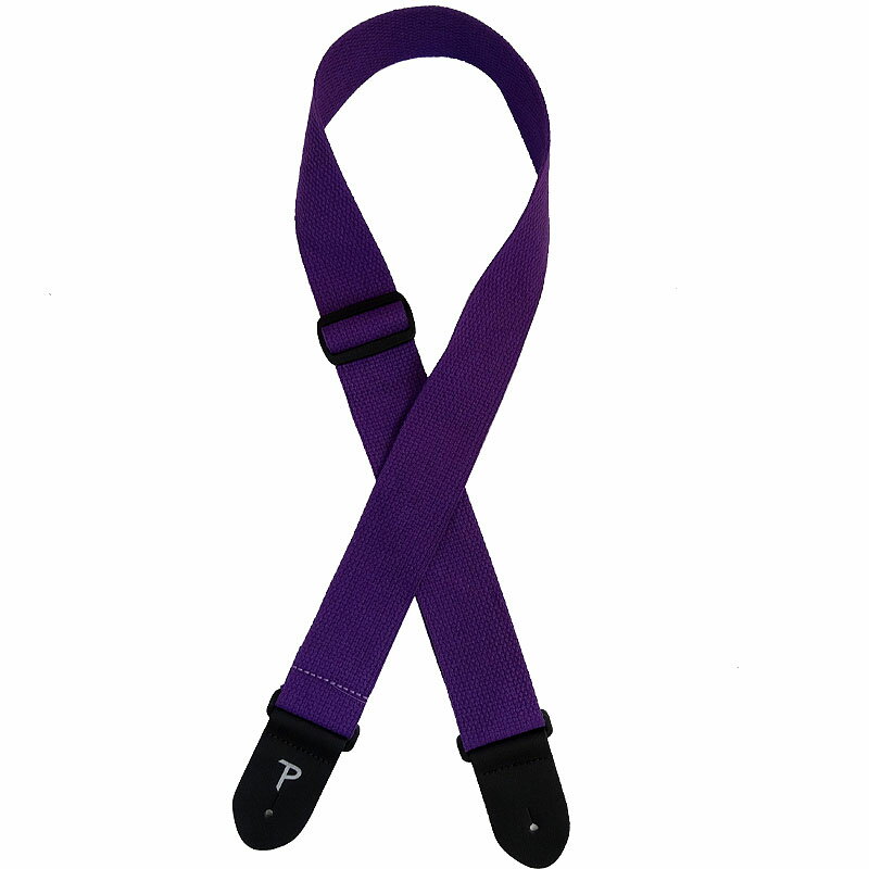 【ポイント5倍☆ブラックフライデー期間限定】Perri's ペリーズ ギターストラップ コットン生地 CWS20-1683 2inch PURPLE COTTON W LEATHER ENDS