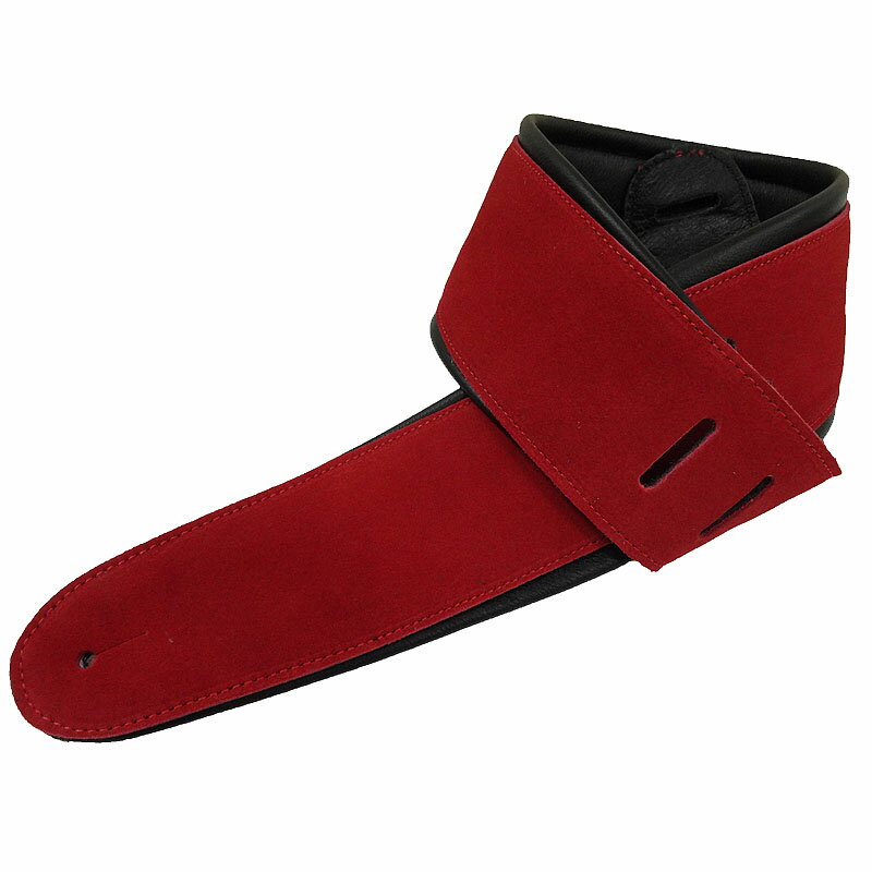 【ポイント5倍☆ブラックフライデー期間限定】ギターストラップ ギター用ストラップ Perris Perri's APSDX-1603 2.5inch RED SUEDE W/LEATHER PADDING
