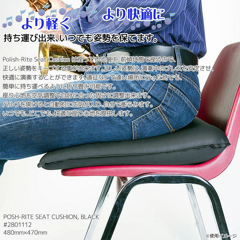Neotech 吹奏楽 クッション 座布団 POSH-RITE SEAT CUSHION, BLACK #2801112 ネオ...