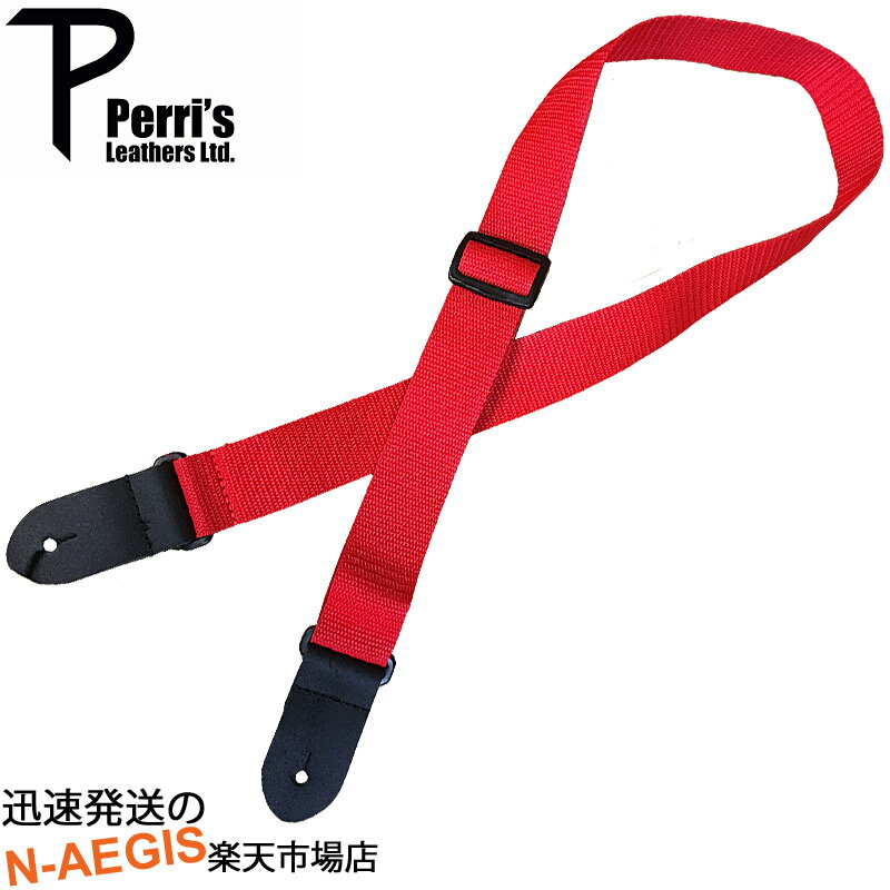 Perri's/ペリーズ ウクレレストラップ NWS15-1974 1.5" POLY UKE STRAP RED UKULELE STRAP【P2】 エンドピンタイプUK