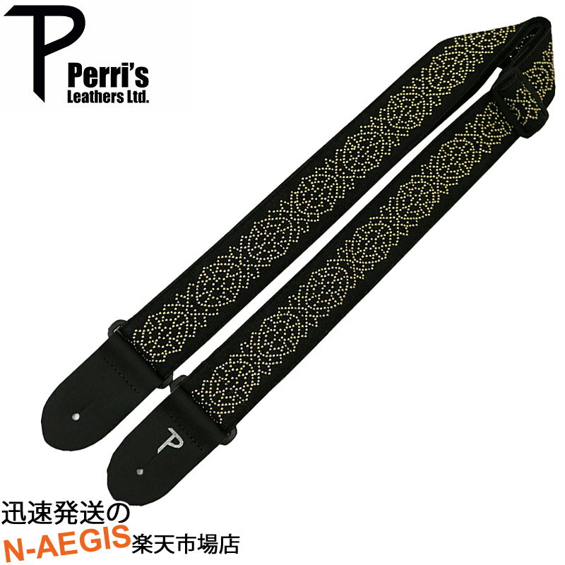 Perri's/ペリーズ ギターストラップ TWSR-7107 ラインストーンと特徴的なジャカードの紋織物の組み合わせ 2" RHINESTONE JACQUARD -STUDS GUITAR STRAP【P2】