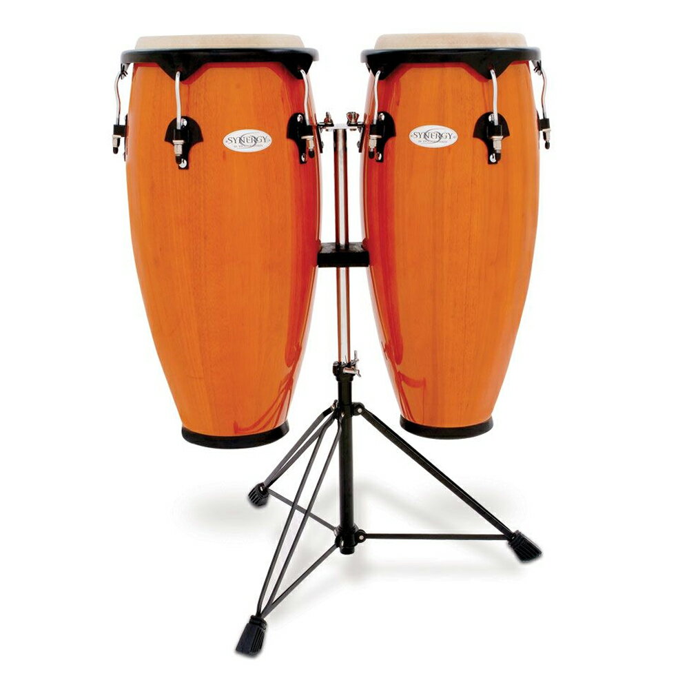 TOCA/トカ Toca Products Congas SYNERGY SERIES Synergy Wood Conga Set with Stand 2300AMB Synergy 10+11inch w/Double Stand-Amber☆コンガ スタンダード アンバー Percussion パーカッション 2300-AMB【P2】