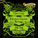 AGS-800C/L　-Coated, Light- Electric Guitar Strings 芯線には上質な6角芯を採用したコーティングストリングス。 極薄いテフロンで弦をコーティングする事により、より錆びにくく、弦の寿命を長持ちさせます。 ニッケルプレーテッド、ラウンドワウンド ライトゲージ：.010/.013/.017/.026/.036/.046 ※パッケージは予告なく変わることがございます。 予めご了承ください。