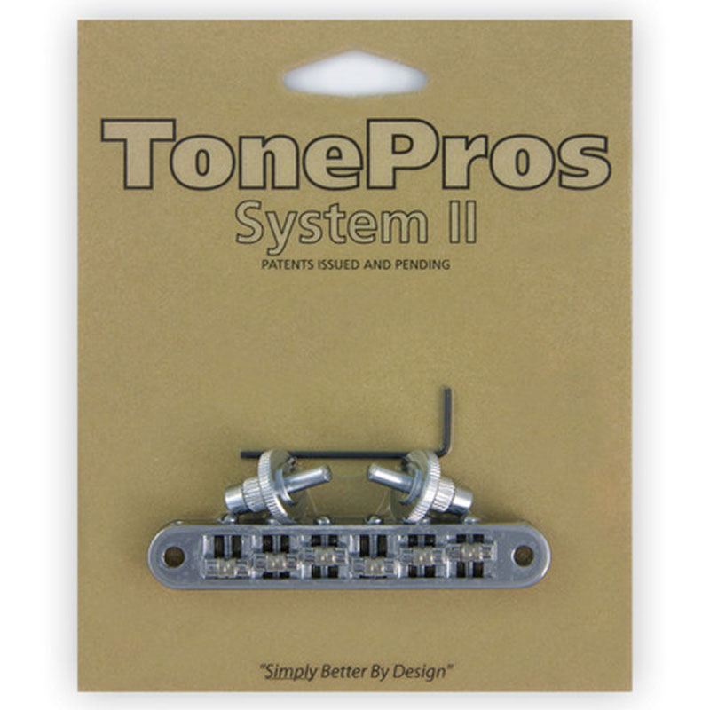 トーンプロズ エレキギター用ブリッジ クローム TonePros Standard Tuneomatic small posts, Roller saddles TP6R-C