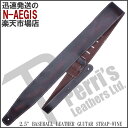 Perri 039 s/ペリーズ SP25S-7053 ワイン ギターストラップ 2.5inch BASEBALL LEATHER GUITAR STRAP WINE【P5】