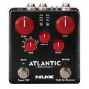 Delay & Reverb Atlantic アトランティックは、ディレイとリバーブをペダルサイズのコンパクトなボディに収めたエフェクターです。厳選された3種類のディレイタイプに、タップテンポ機能も搭載。加えて、幻想的なサウンドを付加するシマー機能を持った3種類のリバーブタイプを装備。NUXの持つ最新のテクノロジーを注ぎ込んだアトランティックは、最高の広がりを持ったサウンドを提供します。 Spec. サンプリング周波数: 44.21kHz 量子化ビット数: 32 ビット 内部信号処理: 32 ビット 周波数特性: 20Hz-20kHz ± 1dB 全高調波歪＋ノイズ: ー100dBu（A特性） ダイナミックレンジ: 102dB 最大入力レベル: ＋16dBu 最大出力レベル: ＋16dBu 電源: 9V DC センターマイナス（別売） 消費電流: 300mA 寸法: 105(L) x 115(W) x 58(H) mm 重量: 428g