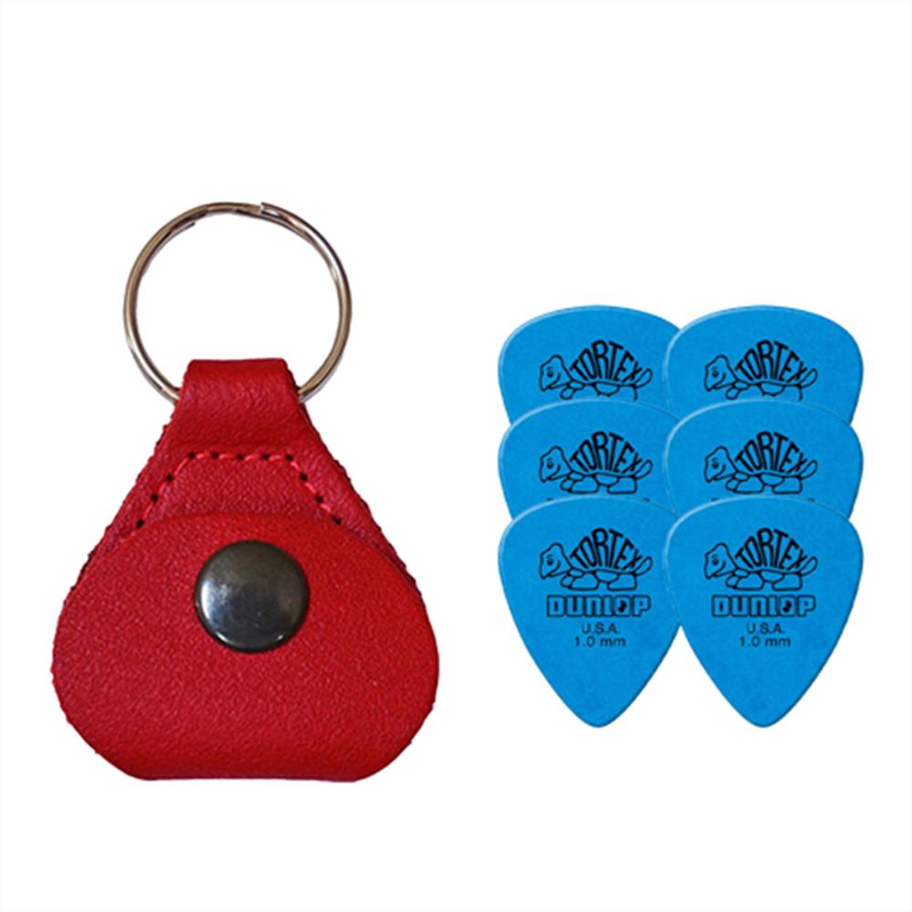 【ポイント5倍☆ブラックフライデー期間限定】【ピックケース＋ピック6枚セット】Perri's ピックケース RED PICKKEY-6673 + Jim Dunlop Tortex 418B 1.00mm 6枚