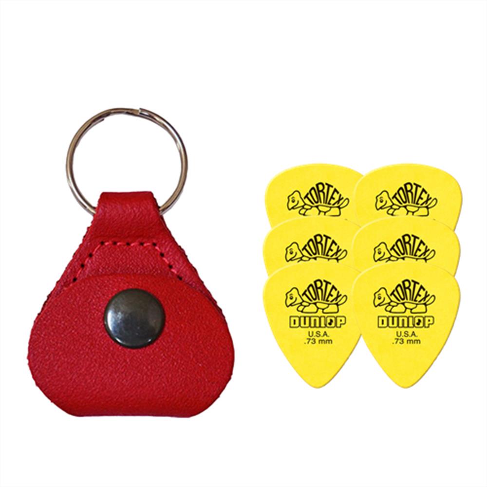 【ポイント5倍☆ブラックフライデー期間限定】【ピックケース＋ピック6枚セット】Perri's ピックケース RED PICKKEY-6673 + Jim Dunlop Tortex 418B 0.73mm 6枚