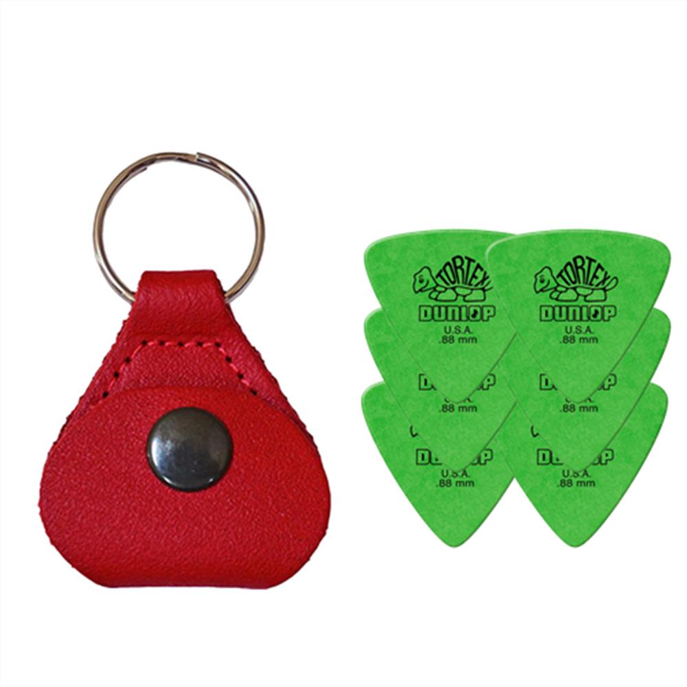 【ポイント5倍☆ブラックフライデー期間限定】【ピックケース＋ピック6枚セット】Perri's ピックケース RED PICKKEY-6673 + Jim Dunlop Tortex 431B 0.88mm 6枚