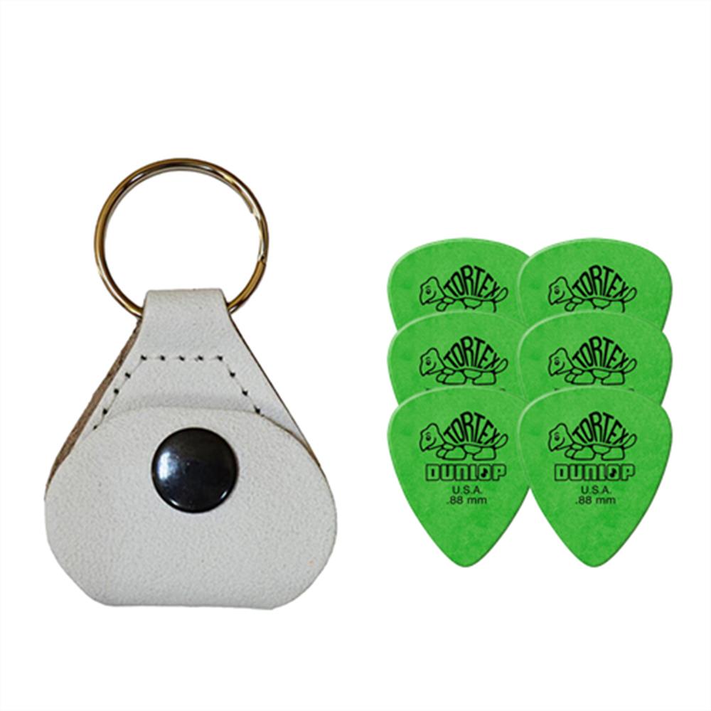 【ポイント5倍☆ブラックフライデー期間限定】【ピックケース＋ピック6枚セット】Perri's ピックケース WHITE PICKKEY-6676 + Jim Dunlop Tortex 418B 0.88mm 6枚
