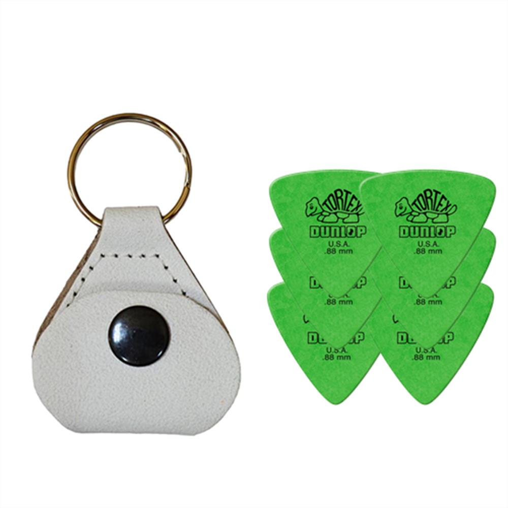 【ポイント5倍☆ブラックフライデー期間限定】【ピックケース＋ピック6枚セット】Perri's ピックケース WHITE PICKKEY-6676 + Jim Dunlop Tortex 431B 0.88mm 6枚