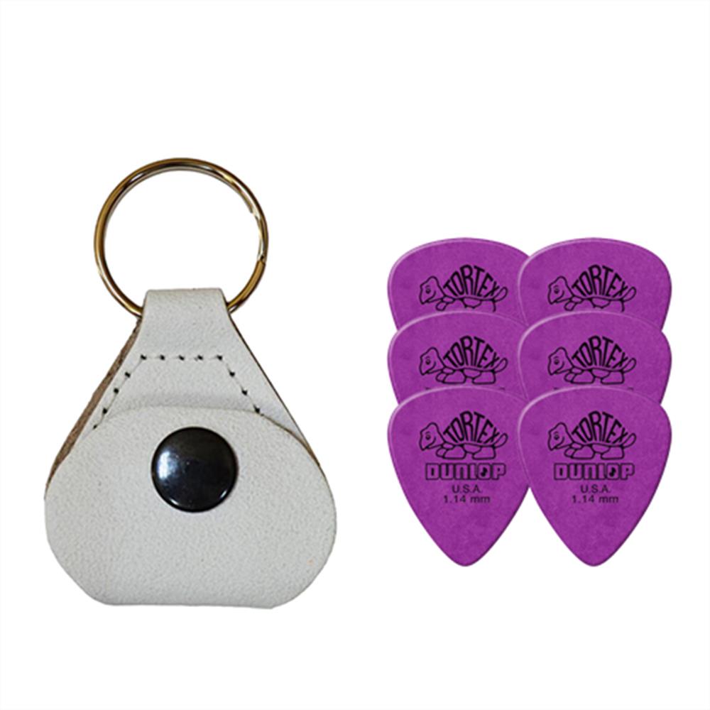 【ポイント5倍☆ブラックフライデー期間限定】【ピックケース＋ピック6枚セット】Perri's ピックケース WHITE PICKKEY-6676 + Jim Dunlop Tortex 418B 1.14mm 6枚