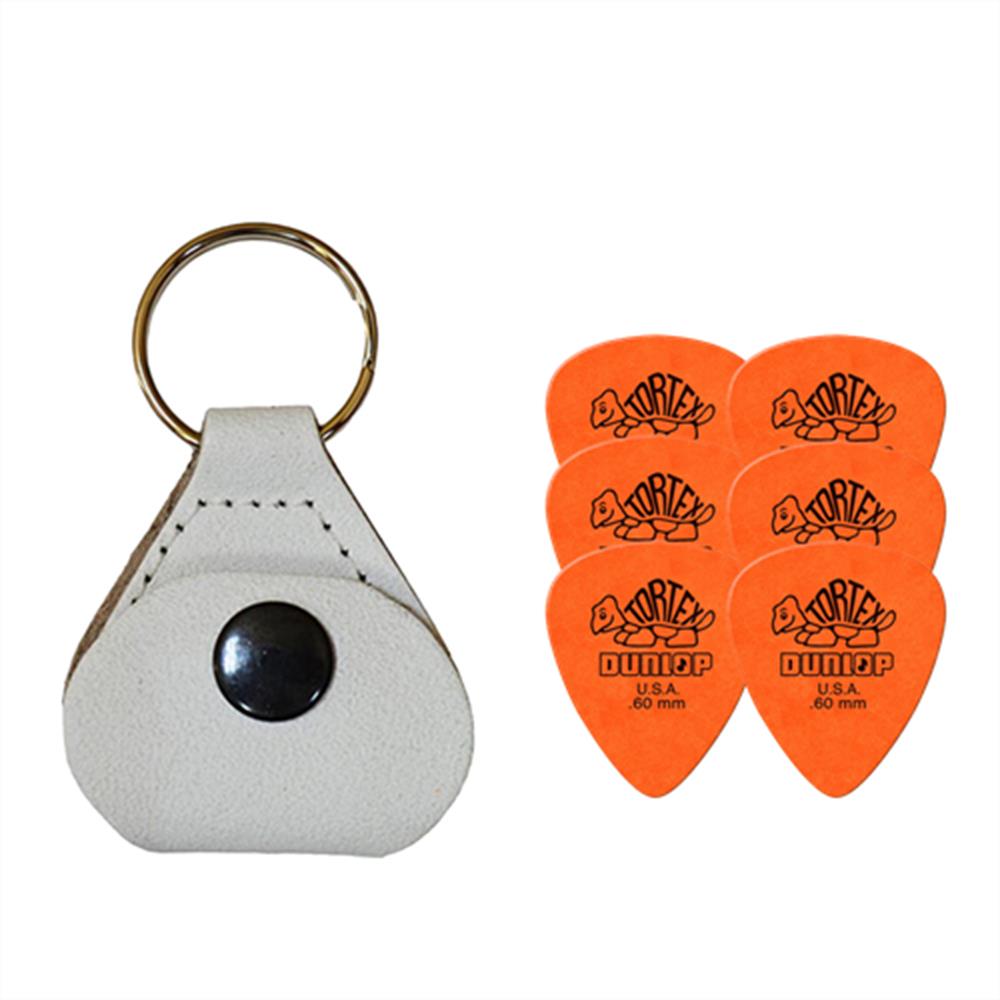 【ポイント5倍☆ブラックフライデー期間限定】【ピックケース＋ピック6枚セット】Perri's ピックケース WHITE PICKKEY-6676 + Jim Dunlop Tortex 418B 0.6mm 6枚