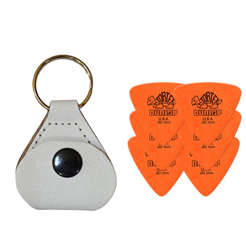 【ポイント5倍☆ブラックフライデー期間限定】【ピックケース＋ピック6枚セット】Perri's ピックケース WHITE PICKKEY-6676 + Jim Dunlop Tortex 431B 0.6mm 6枚