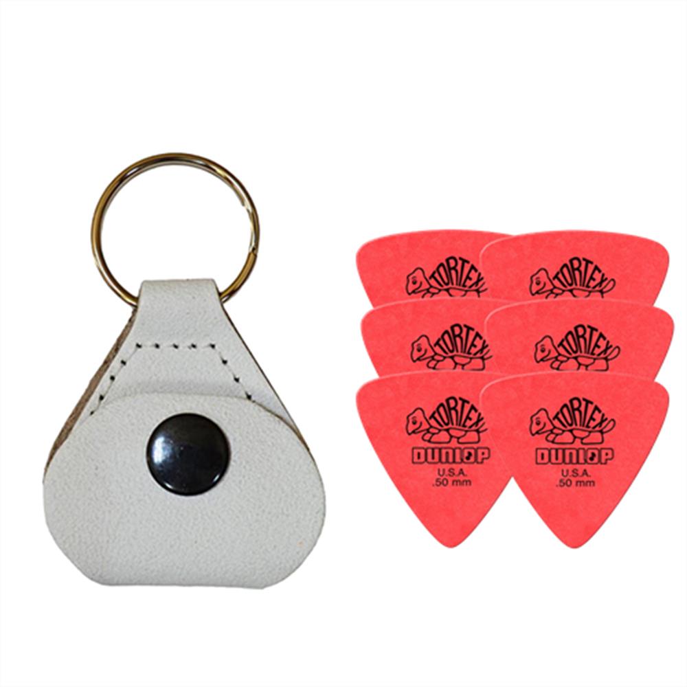 【ポイント5倍☆ブラックフライデー期間限定】【ピックケース＋ピック6枚セット】Perri's ピックケース WHITE PICKKEY-6676 + Jim Dunlop Tortex 431B 0.5mm 6枚