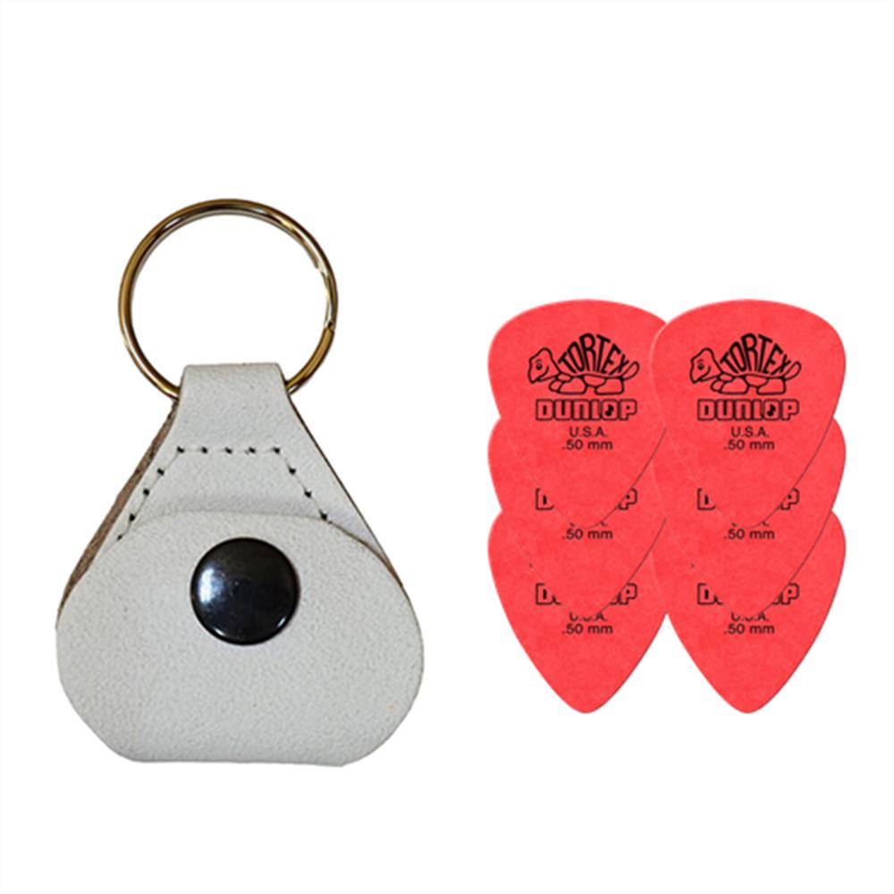 【ポイント5倍☆ブラックフライデー期間限定】【ピックケース＋ピック6枚セット】Perri's ピックケース WHITE PICKKEY-6676 + Jim Dunlop Tortex 418B 0.5mm 6枚