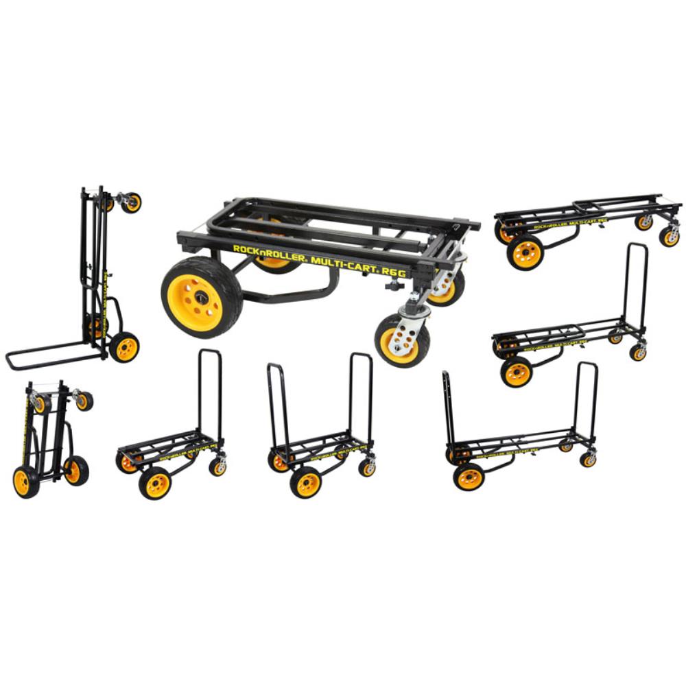 ロックンローラー・マルチカートは、今までのカートや台車と違い、特許取得された巧妙なデザインを採用。 極めて簡単に様々な場面で使用することが出来ます。 フレームを延長する事が出来、またハンドルを起こす起こさない事で多様な使い方が出来ます。使わないときは折畳んで小さく収納が可能です。 Length：711 〜 1080 mm Width：318 mm (frame bed),457 mm (rear wheels) Height：241 〜 845 mm Weight：10 Kg Load Capacity：226 Kg Rear Wheels：8"x3.0" (RWHLO8X3) Front Casters：5"x2.0" w/brake (RCSTR5X2)