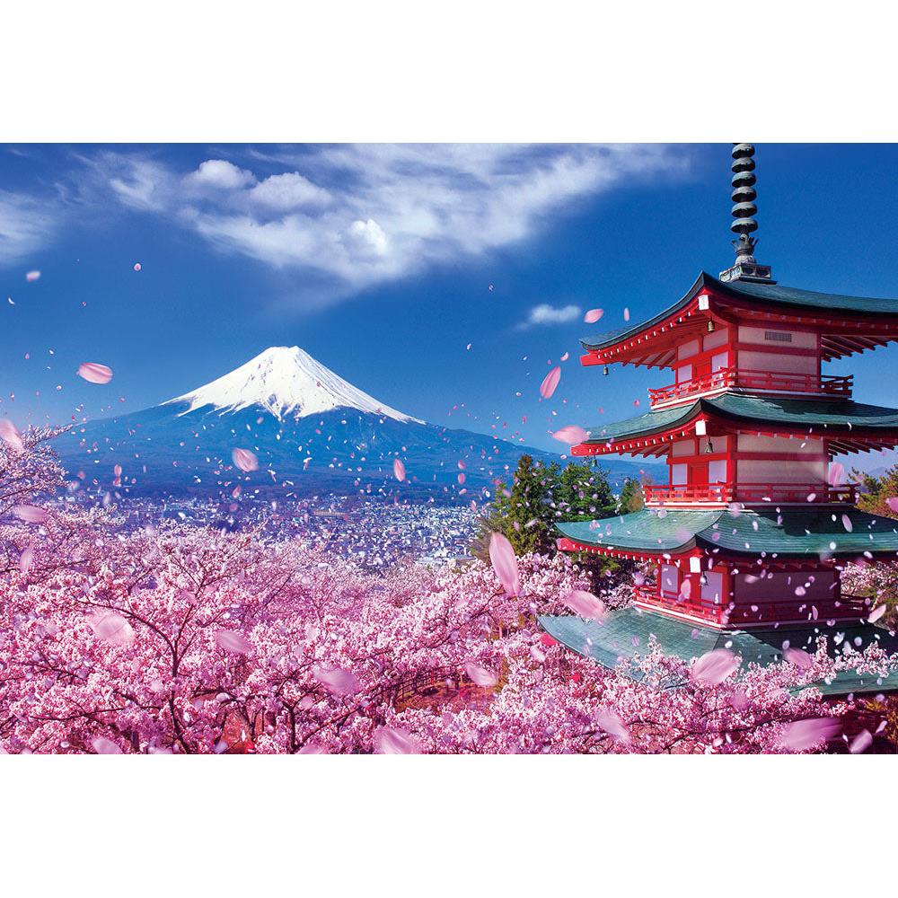 ジグゾーパズル 富士と桜舞う浅間神社 300-057 BEVERLY ビバリー